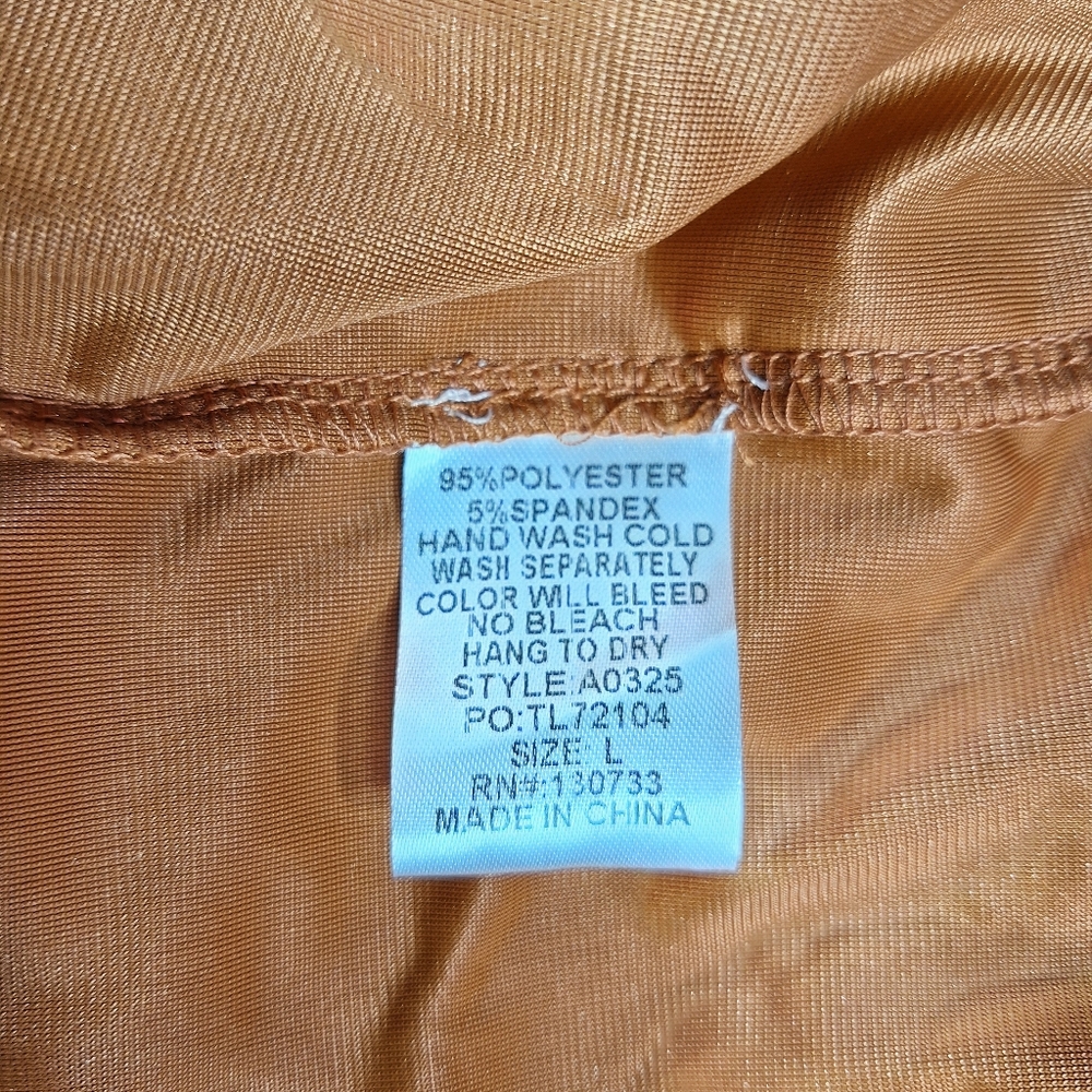 NWT Umgee brand " The Bohemian in Orange Velour" tunic shirt size Large. - Picture 7 of 9